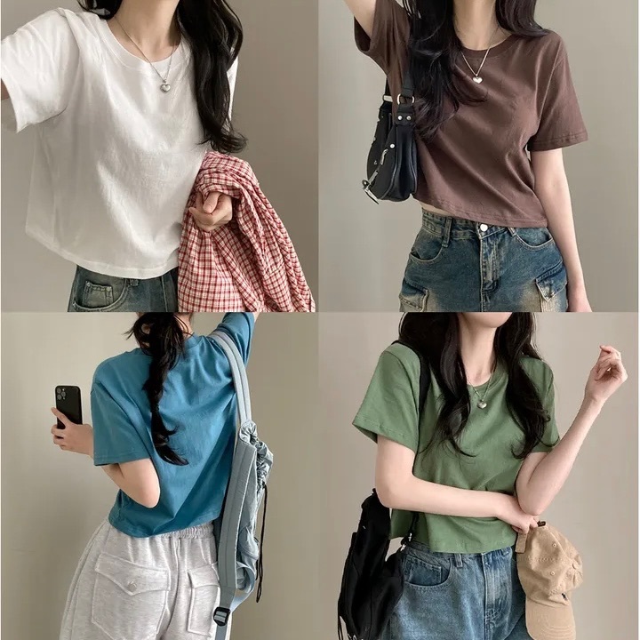 【優惠預訂】長度剛好！韓國純色TEE（10色）