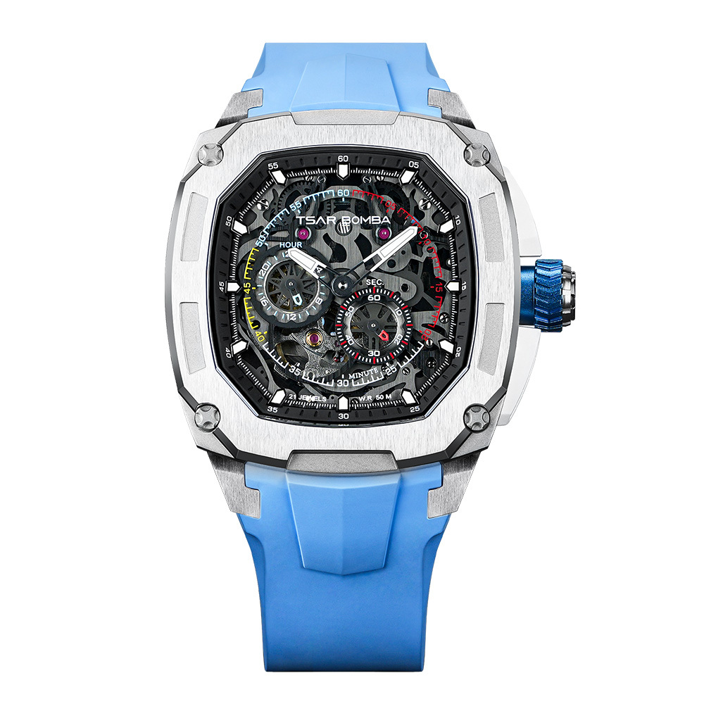 Tsar Bomba 沙皇 快拆系列 TB8601-02 夜光指針刻度 鏤空 全自動機械 腕錶 手錶