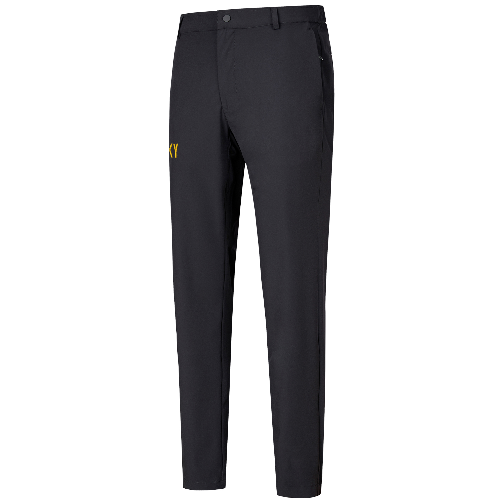 女款鈕扣拉鍊休閒長褲 黑