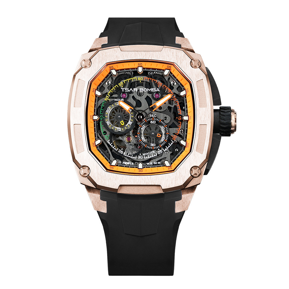 Tsar Bomba 沙皇 快拆系列 TB8601-03 夜光指針刻度 鏤空 全自動機械 腕錶 手錶