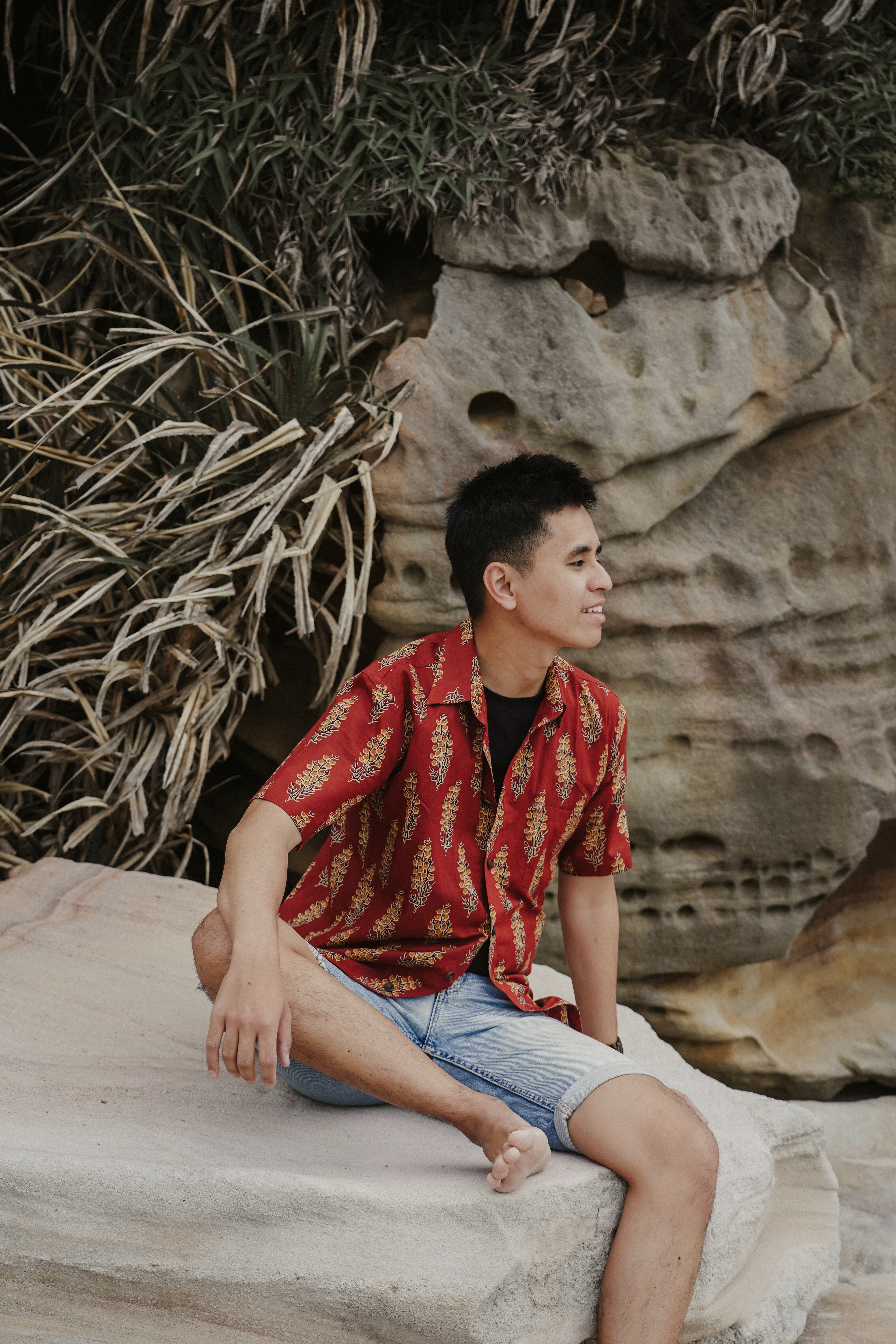 印度蓋染工藝親膚純棉 襯衫 - 金魚草