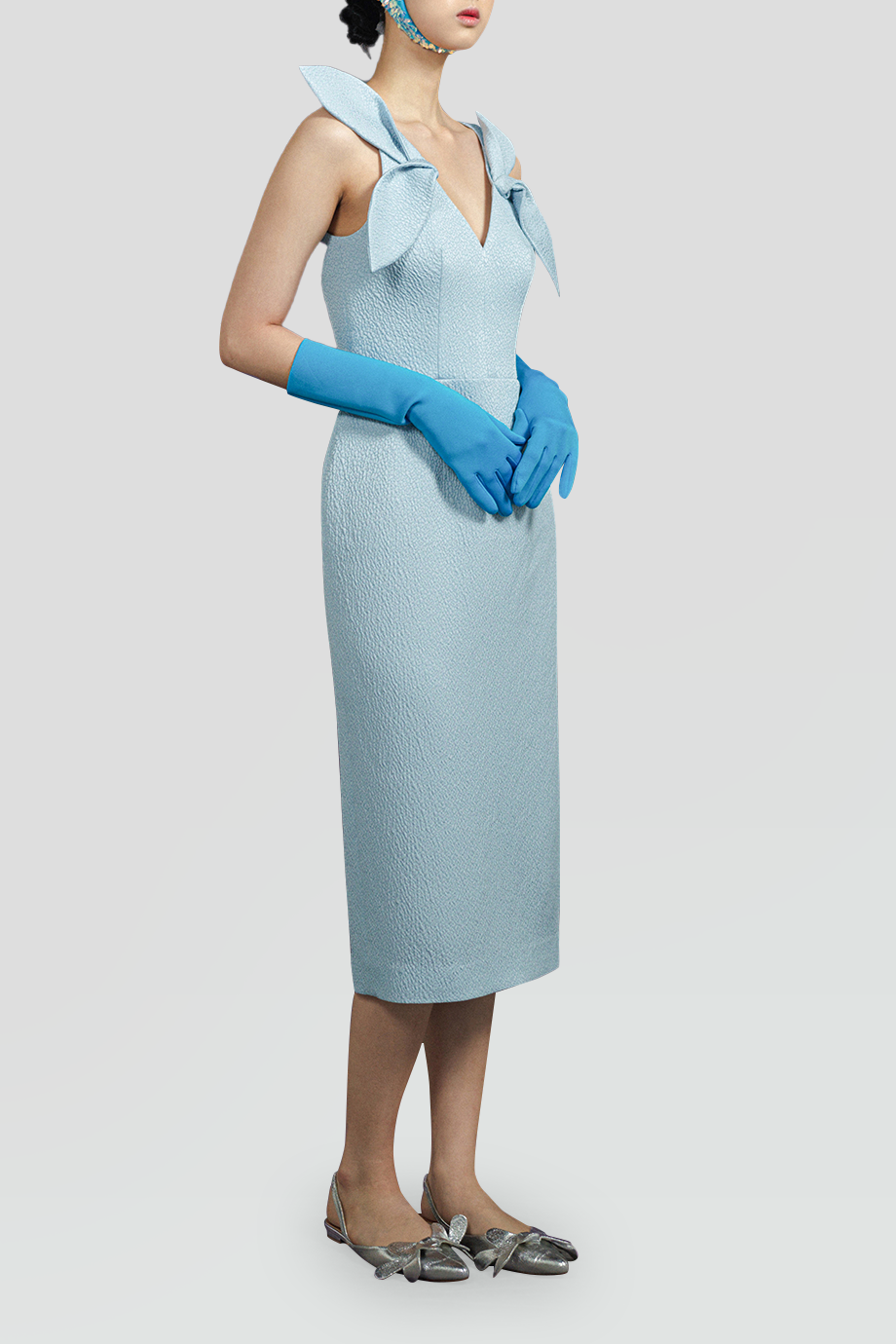 PEGGY HARTANTO｜SALCHOW V領葉形肩帶裝飾洋裝