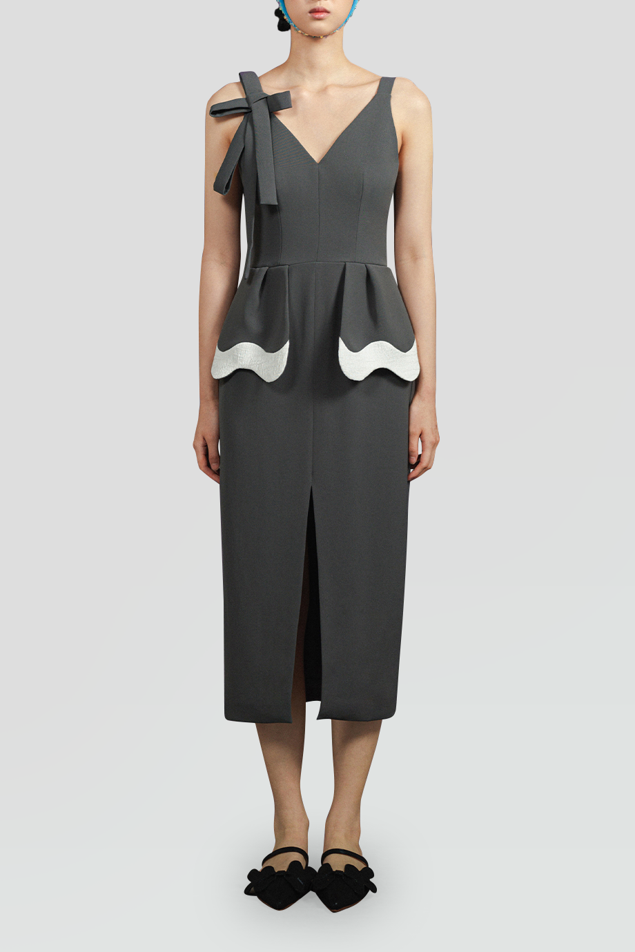 PEGGY HARTANTO｜QUIVER 蝴蝶結肩帶腰間裝飾洋裝