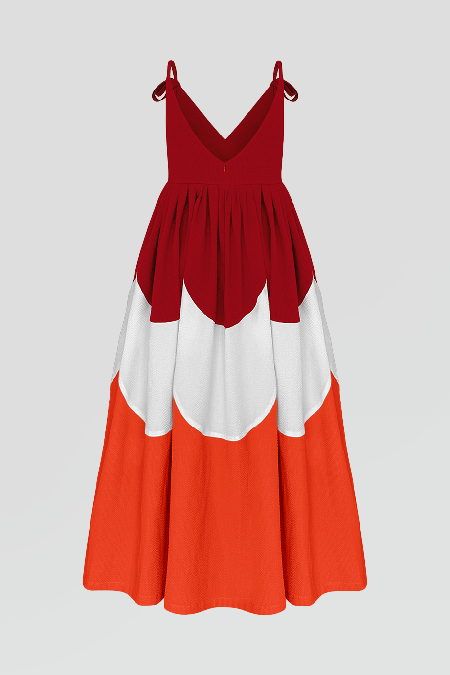 PEGGY HARTANTO｜ENTRECHAT 細肩綁結撞色裙擺洋裝