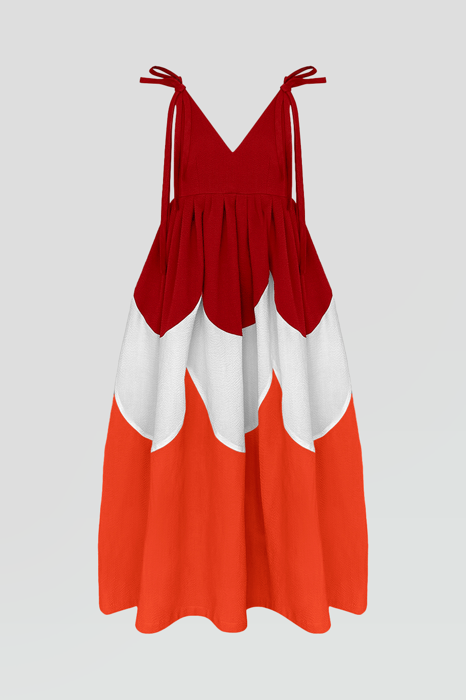 PEGGY HARTANTO｜ENTRECHAT 細肩綁結撞色裙擺洋裝