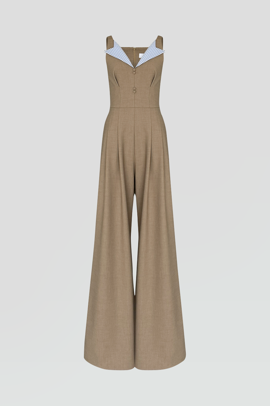 PEGGY HARTANTO｜FOUETTE 撞色翻領鈕扣裝飾連身褲