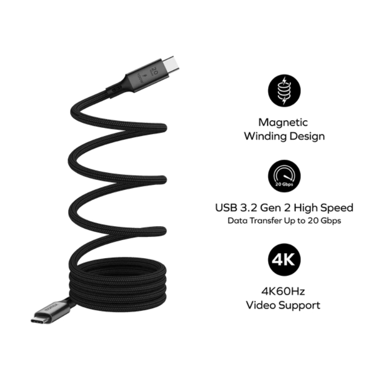 Momax Mag.Link USB-C to USB-C 100W USB3.2 Gen 2x2 1m 磁吸連接線 40Gbps 1m 充電線