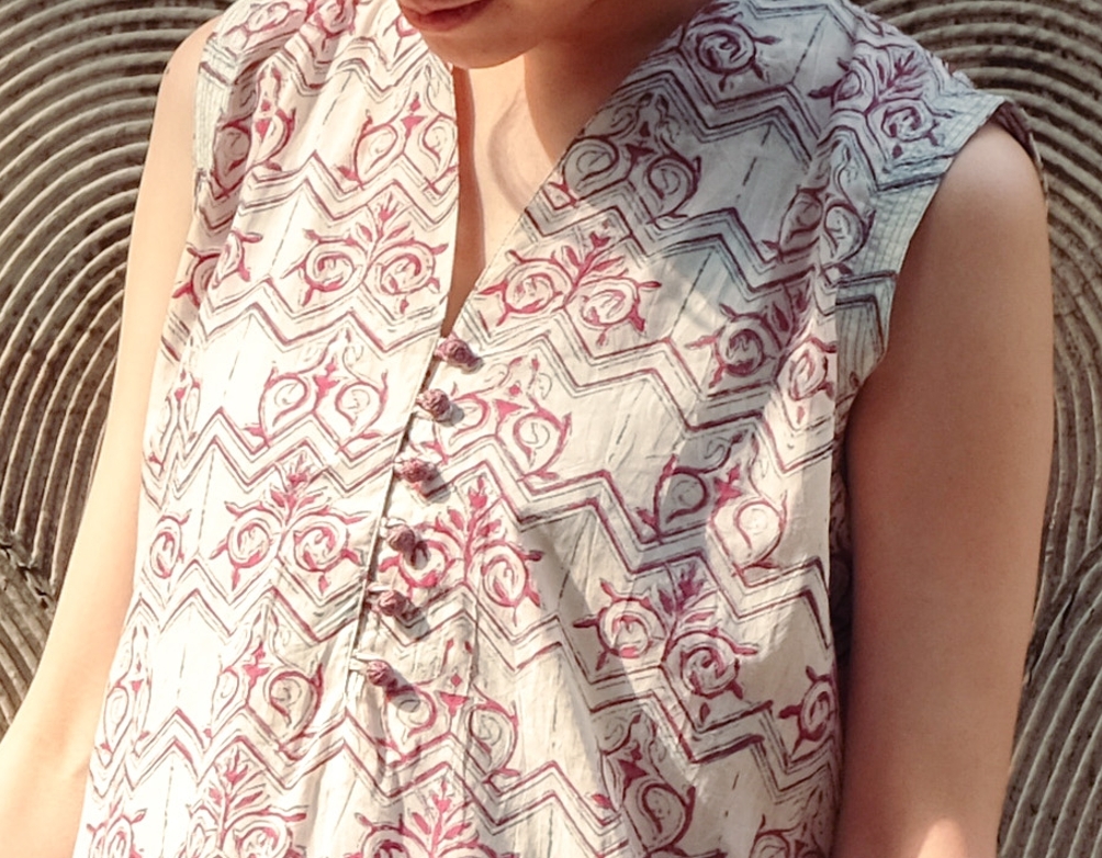 蓋染｜無袖罩衫 - 恬靜 68｜巴基斯坦