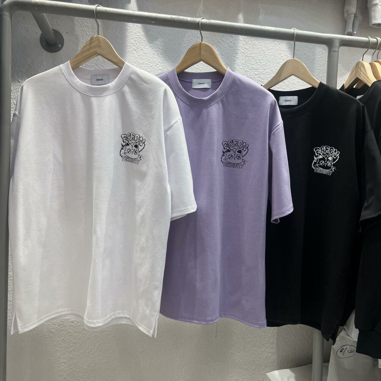 貓仔圖案英文字短袖Tee BARON-165T