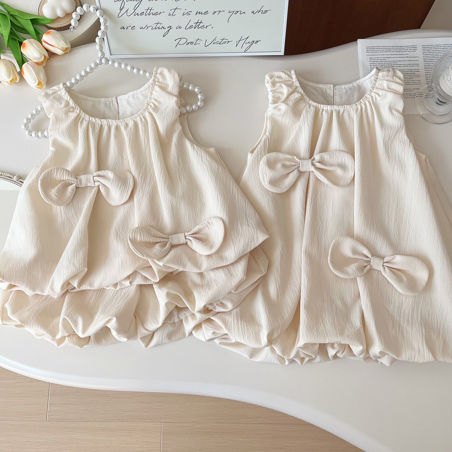 color bow  Sister outfit