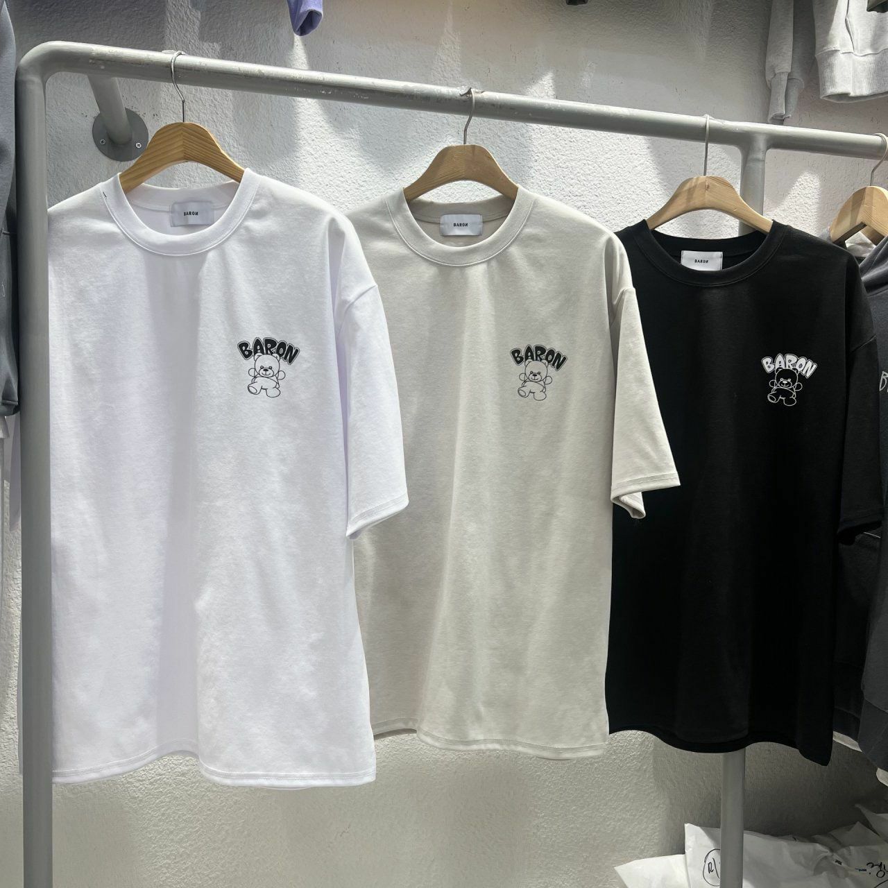 熊仔圖案英文字短袖Tee BARON-169T