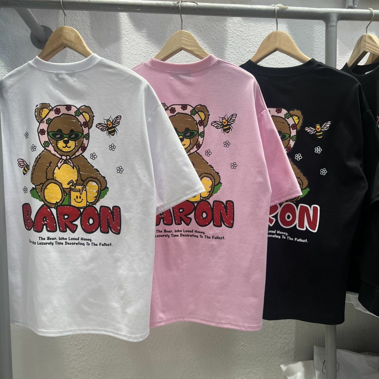 熊仔圖案英文字短袖Tee BARON-170T