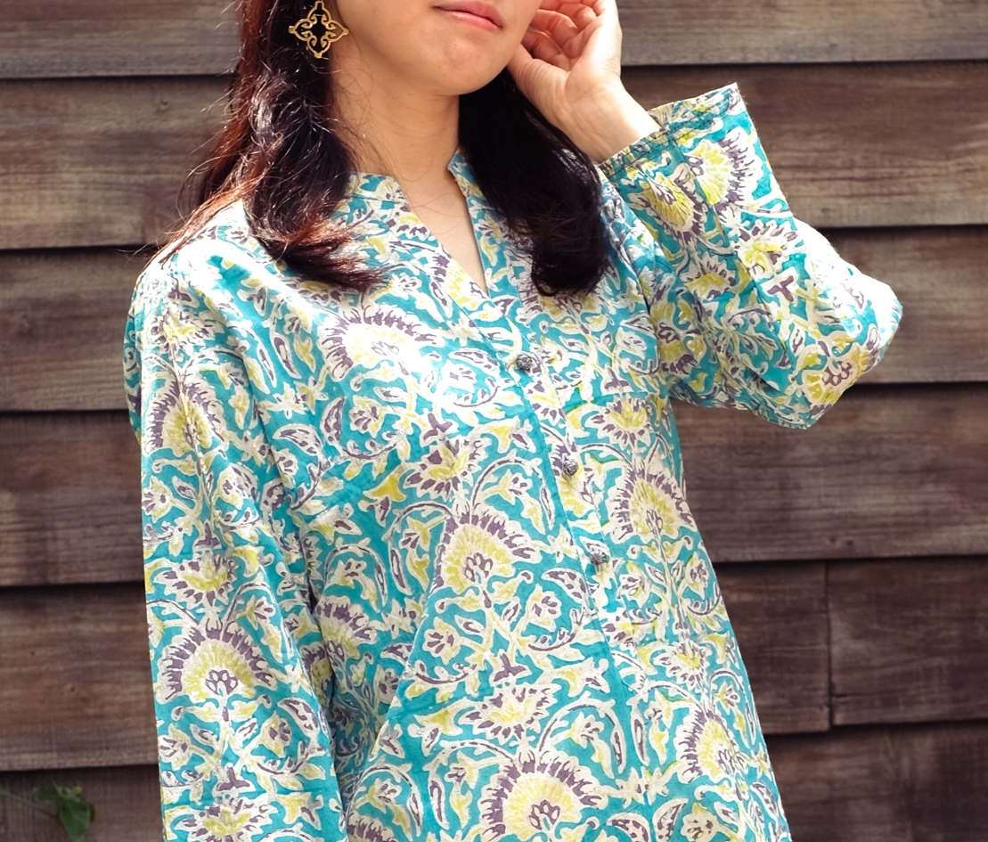 蓋染｜Tunic 罩衫 - 土耳其藍 71｜巴基斯坦