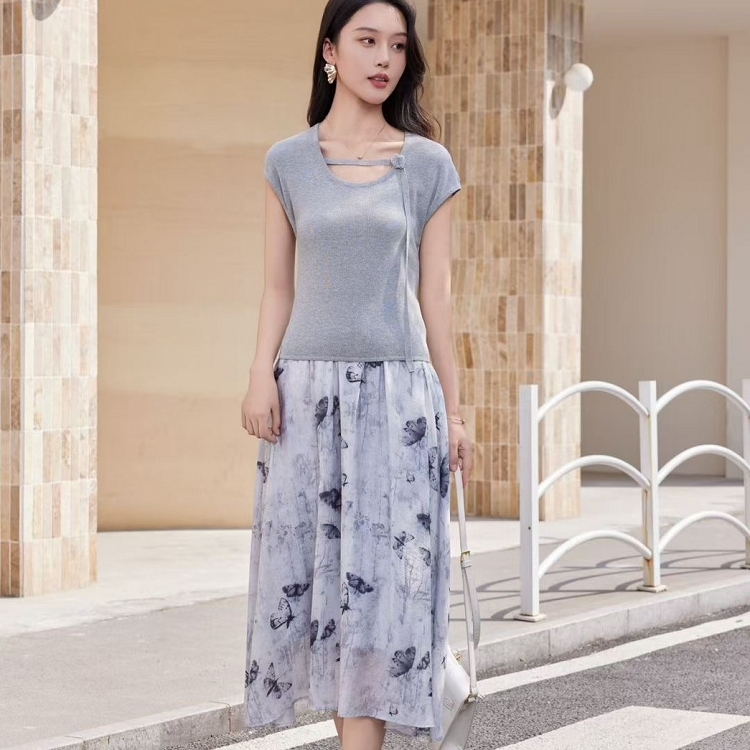 蝴蝶暈染彈性裙(兩色)