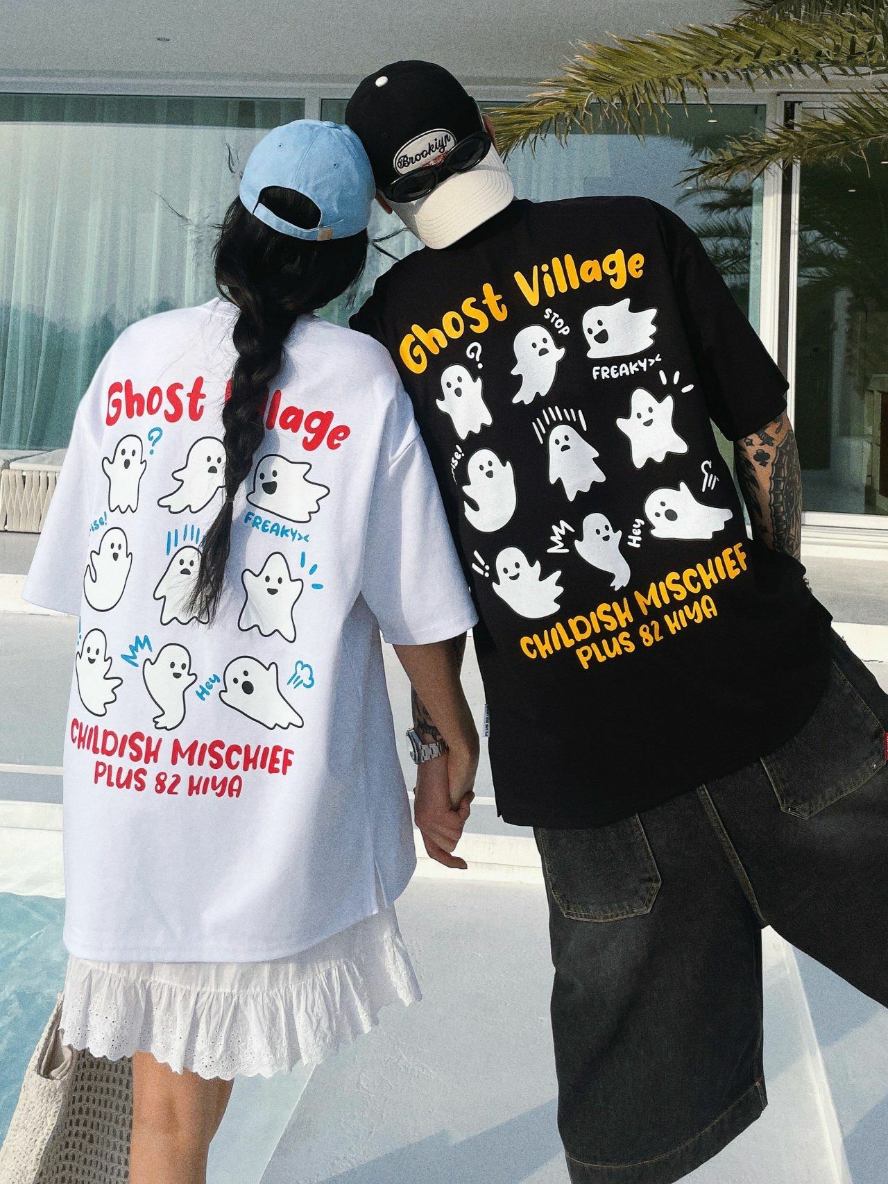 鬼魂圖案英文字短袖Tee PLUS82HIYA-138T