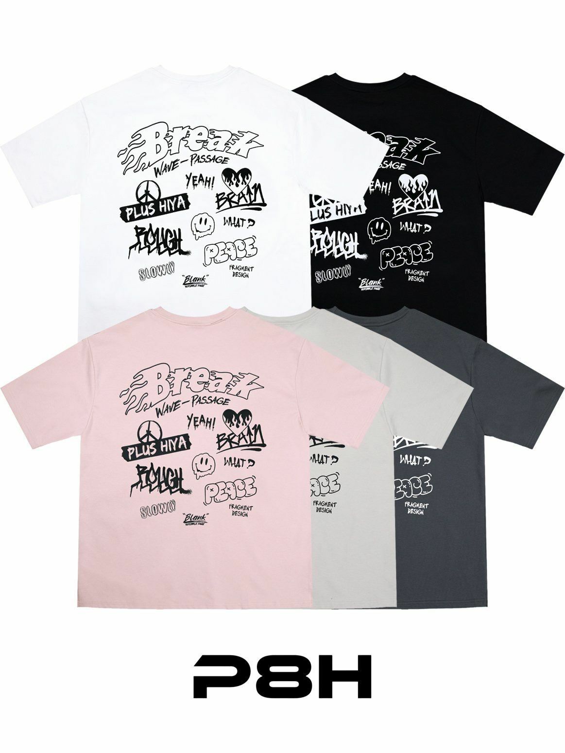 笑哈哈圖案英文字短袖Tee PLUS82HIYA-137T