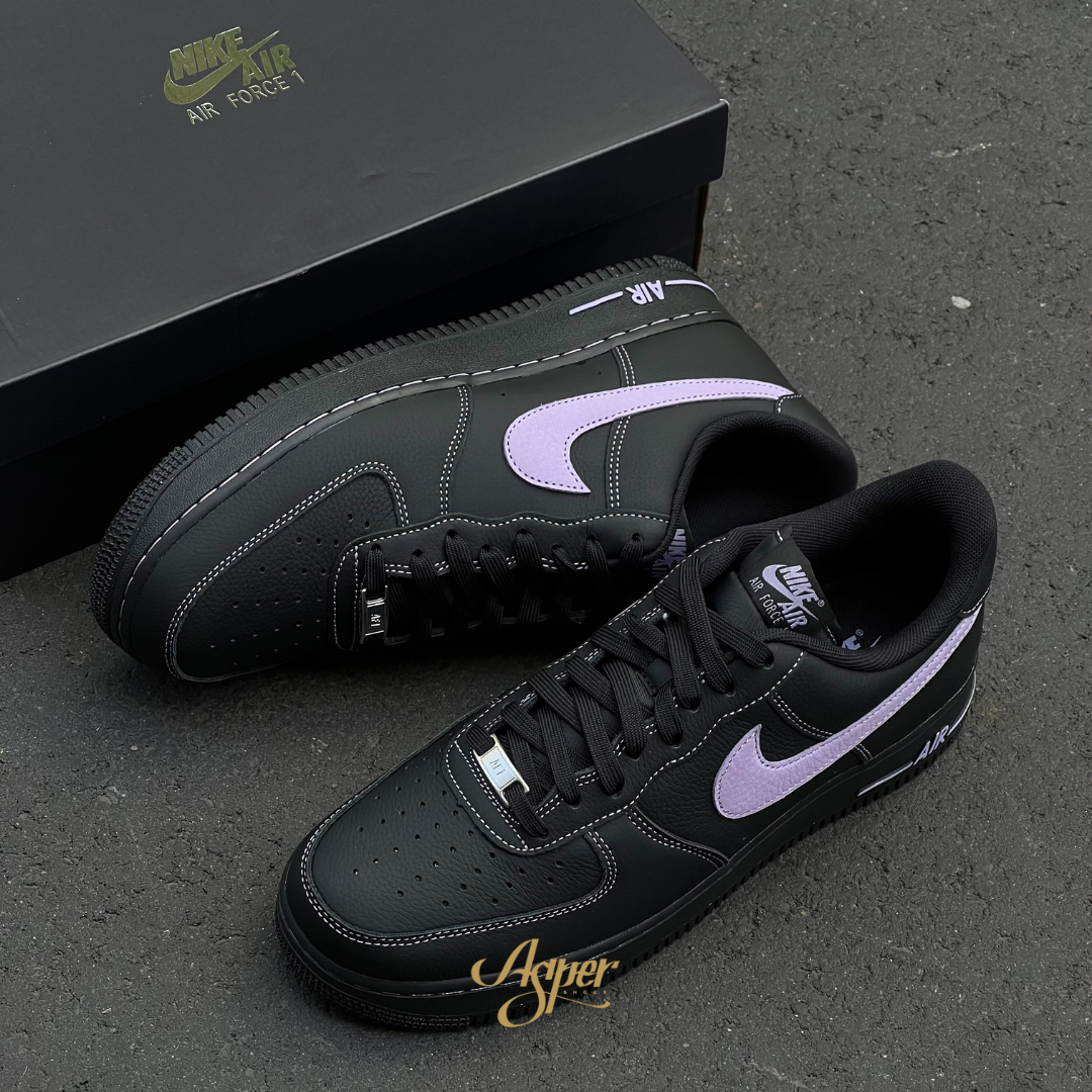 NIKE Air Force 1 '07 LV8 AF1 黑紫 空軍一號 荔枝皮革 男鞋 HQ2037-001 IV