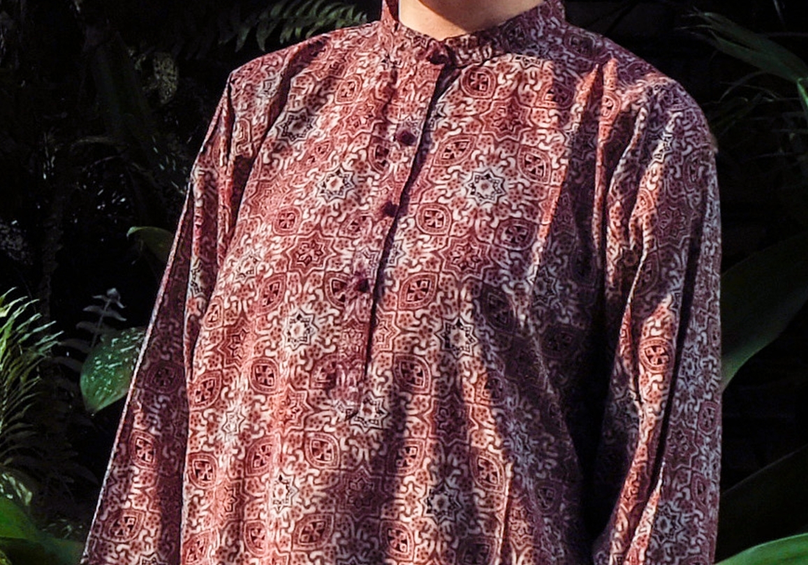 蓋染｜Ajrak Kurti 上衣 - 磚紅 78｜巴基斯坦