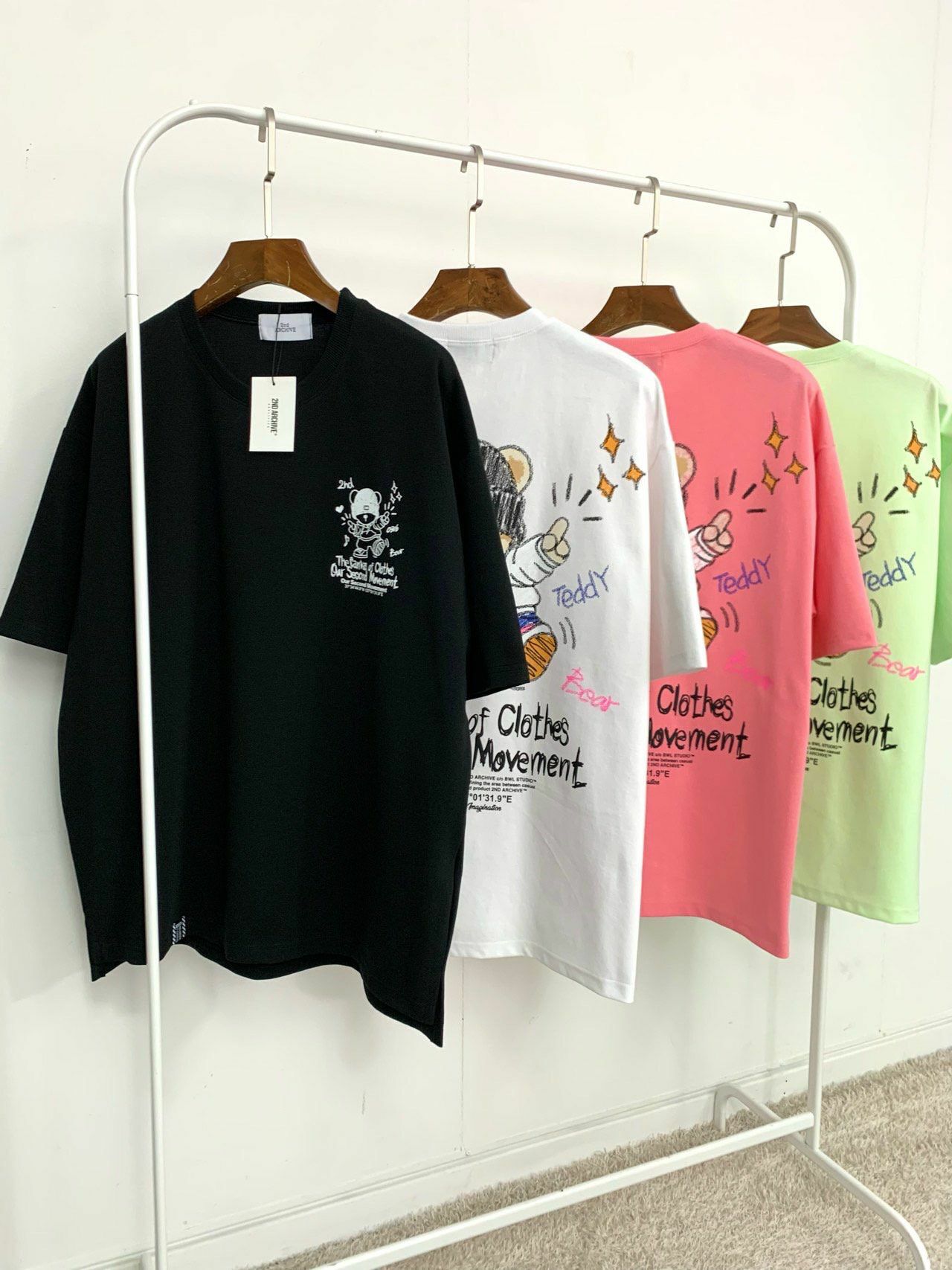 熊仔圖案英文字短袖Tee 2nd-244T