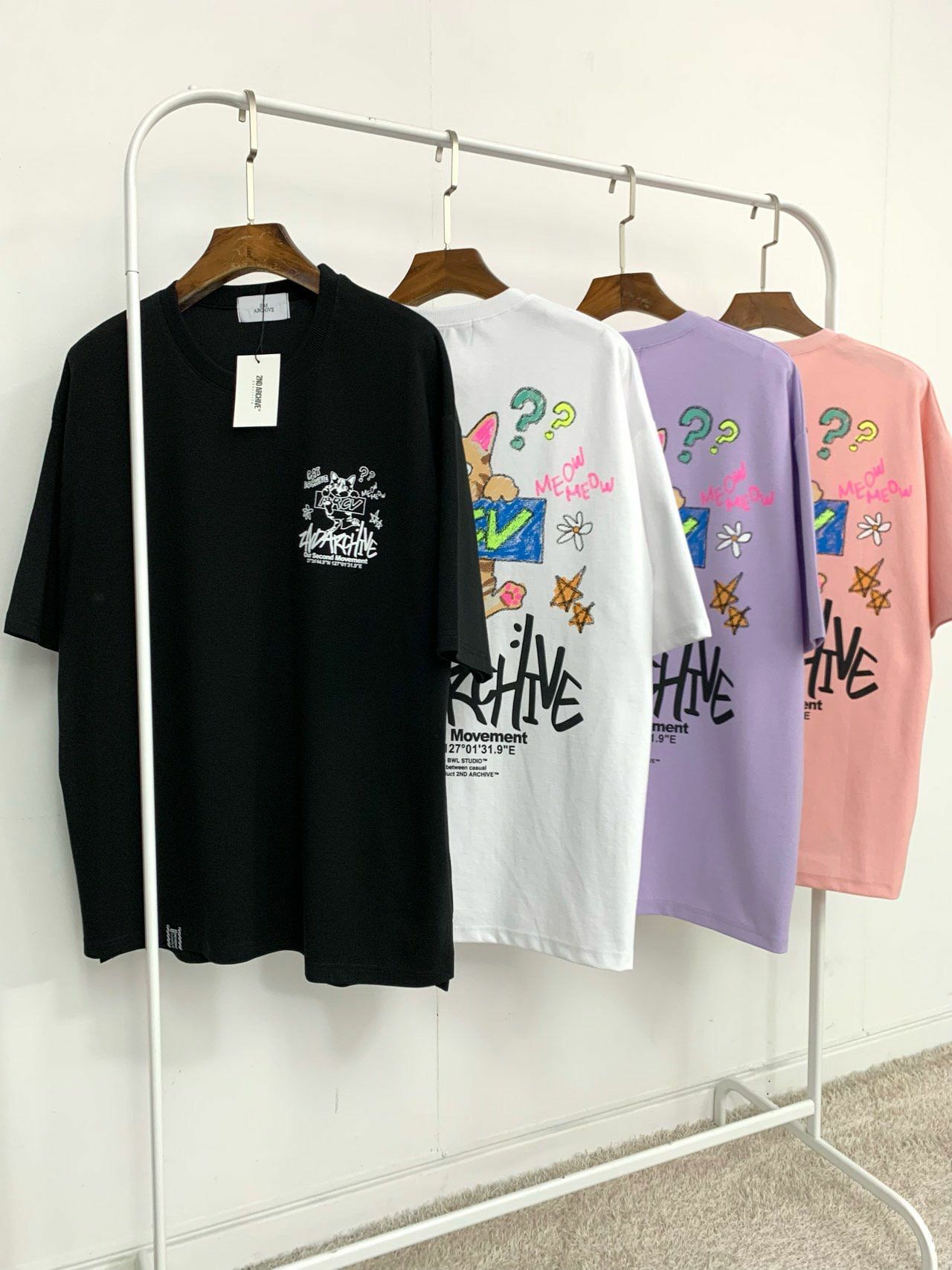 貓仔圖案英文字短袖Tee 2nd-246T