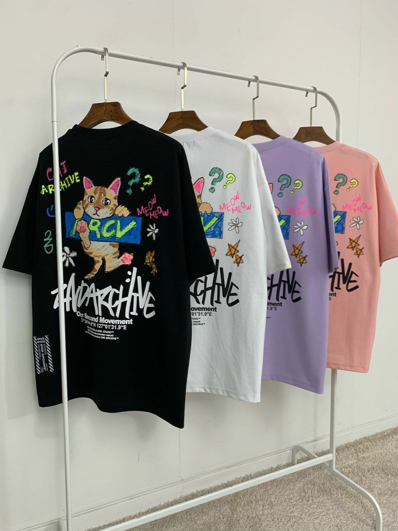 貓仔圖案英文字短袖Tee 2nd-246T