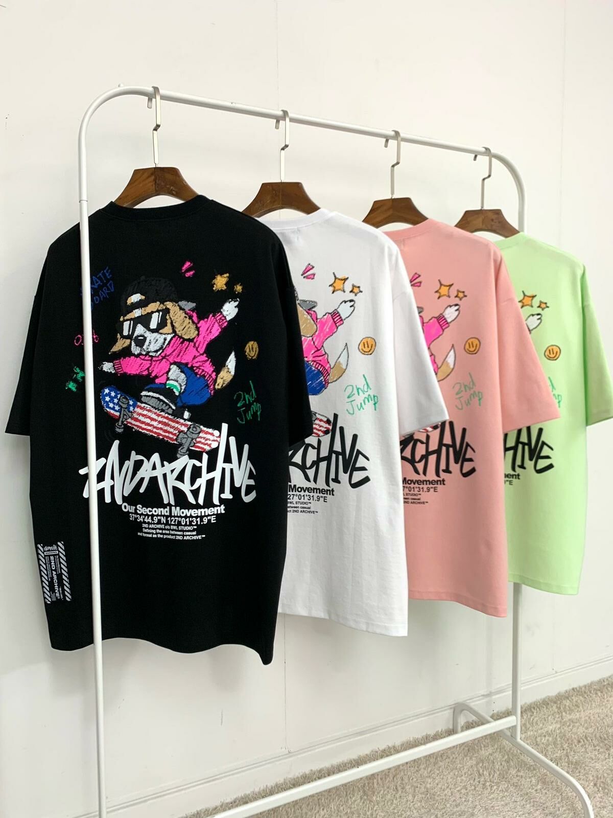 狗仔圖案英文字短袖Tee 2nd-248T