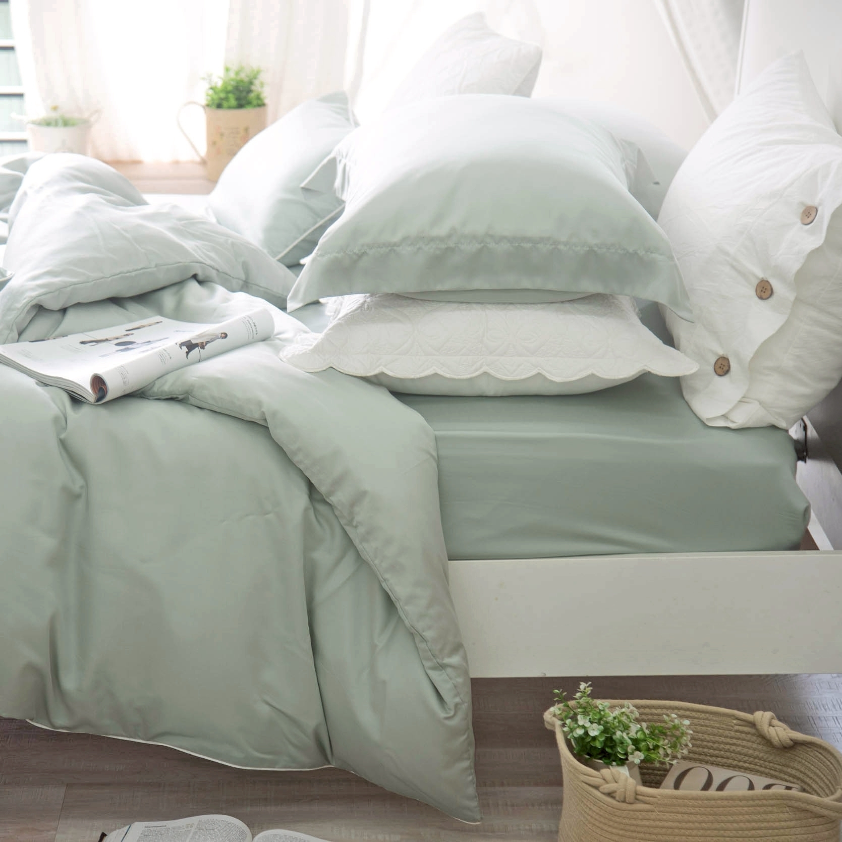 100支天絲兩用被 | 湖水綠