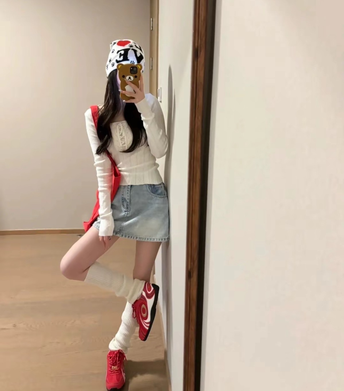 Sanrio x OLD ORDER Hello Kitty 聯名薄底網布休閒鞋（女款/紅色）