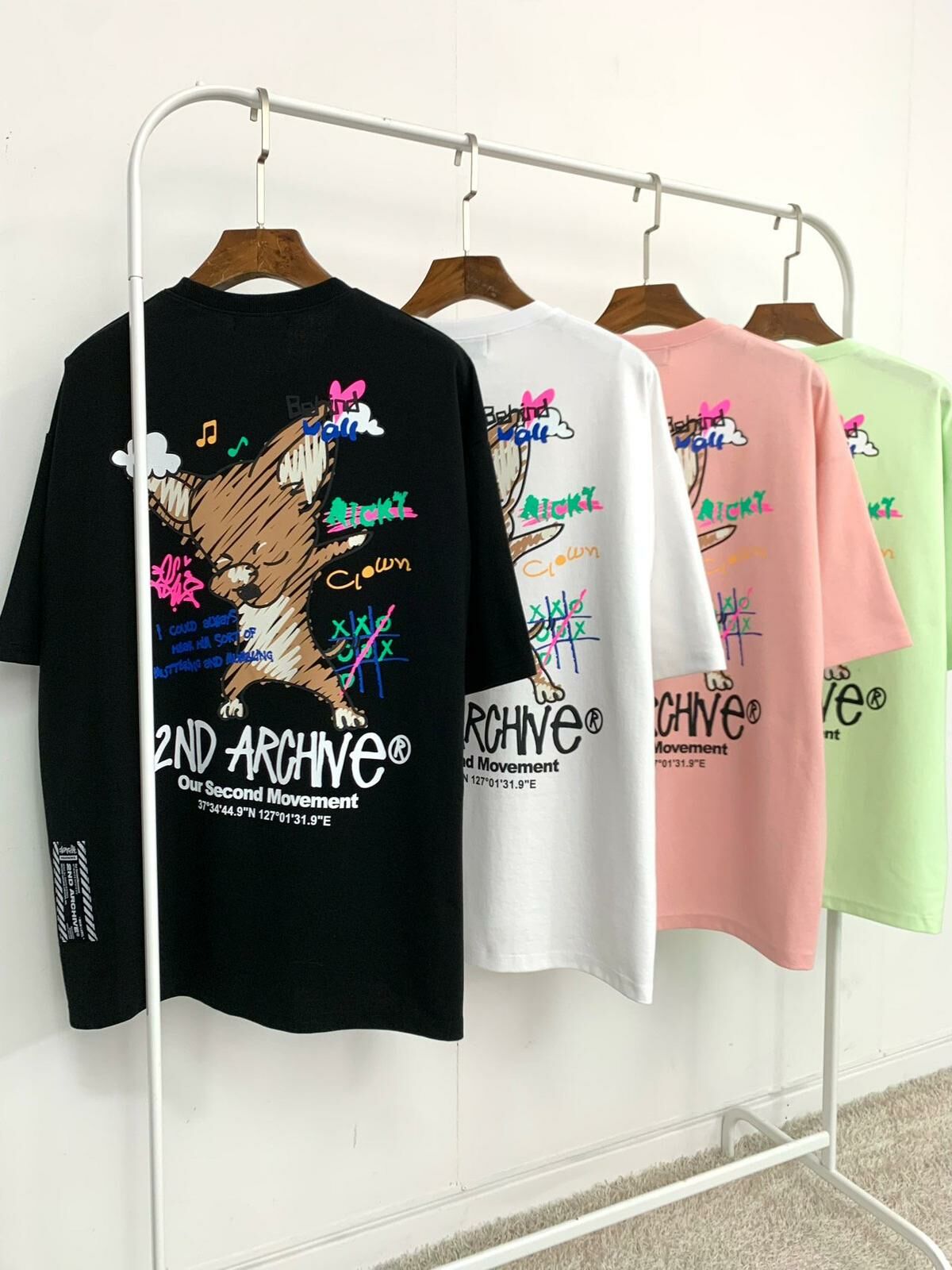 狗仔圖案英文字短袖Tee 2nd-251T