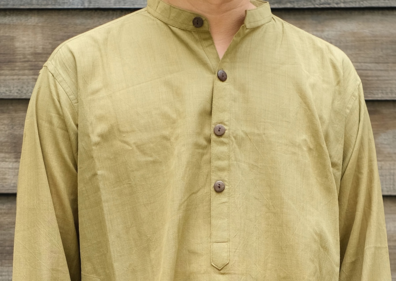 蓋染｜Kurti 長上衣 - 橄欖綠｜巴基斯坦