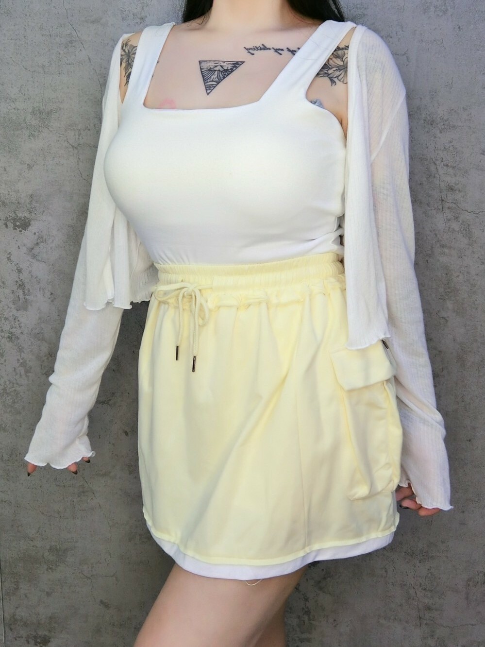 馬卡龍工裝風短裙*內有褲