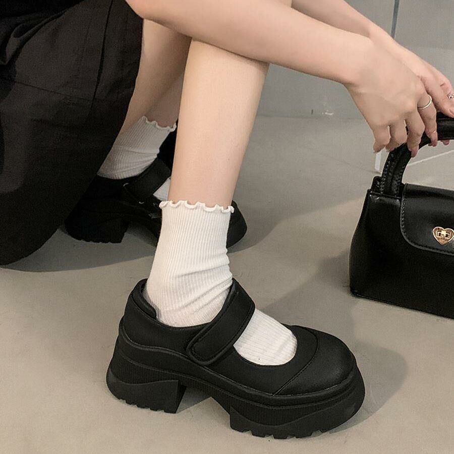 粗跟厚底瑪莉鞋