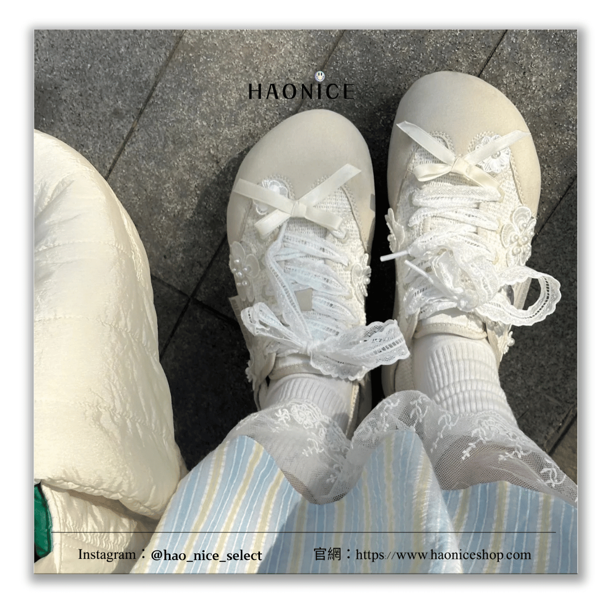 【HAO NICE】100%正品💗OLDORDER 少女感蕾絲 茉莉奶白歐包鞋 勃肯鞋 女版休閒鞋