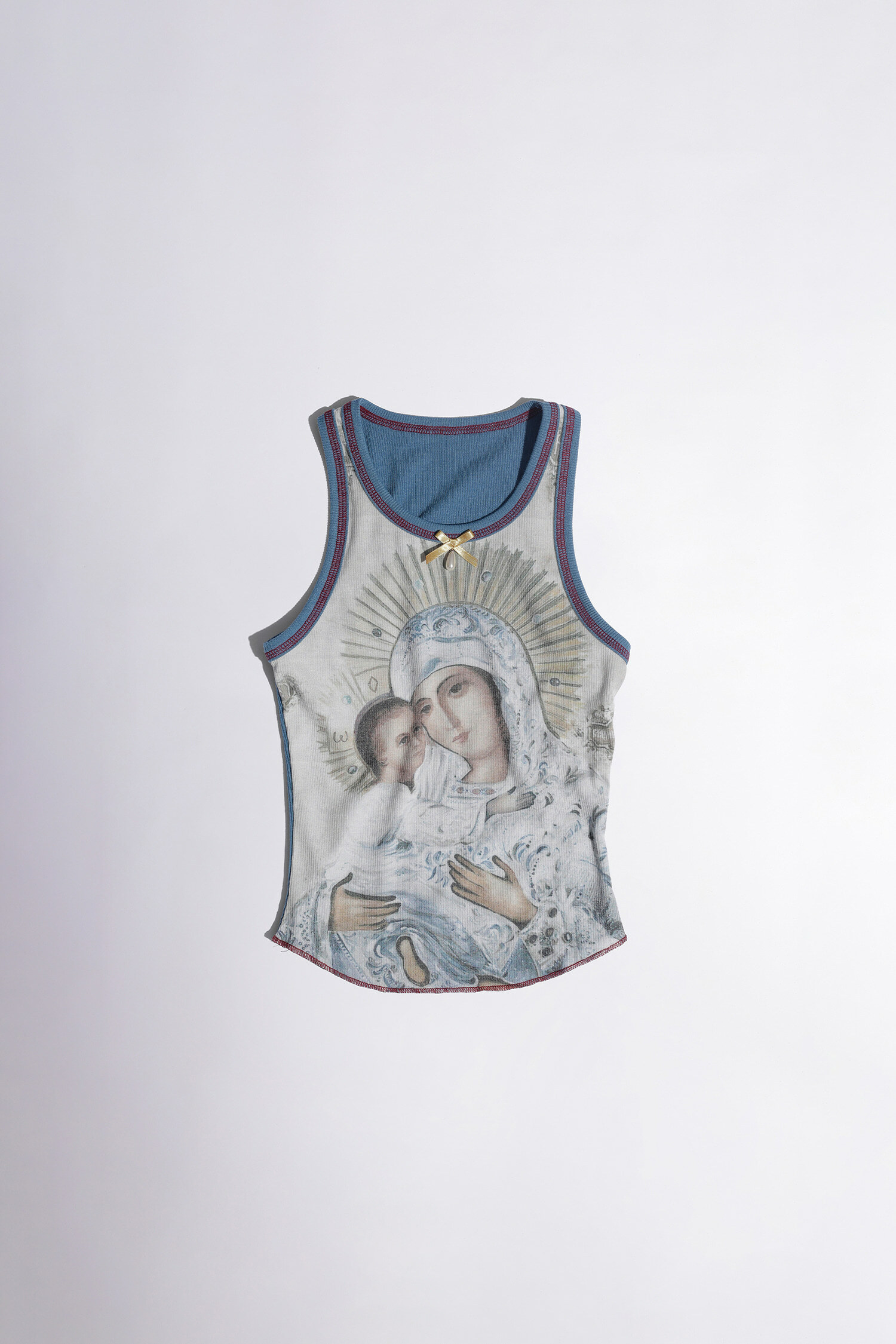 SCULPTOR - Maria Tear Drop Tank Top Dirty (Cream/Blue)