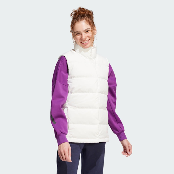 ADIDAS 背心 W HELIONIC VEST 白色 防潑水 羽絨背心 女 IX8869