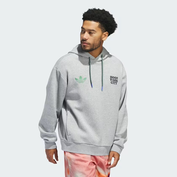 ADIDAS 帽T HYC HOODIE 灰色 三葉草 寬鬆 中性 IW8214