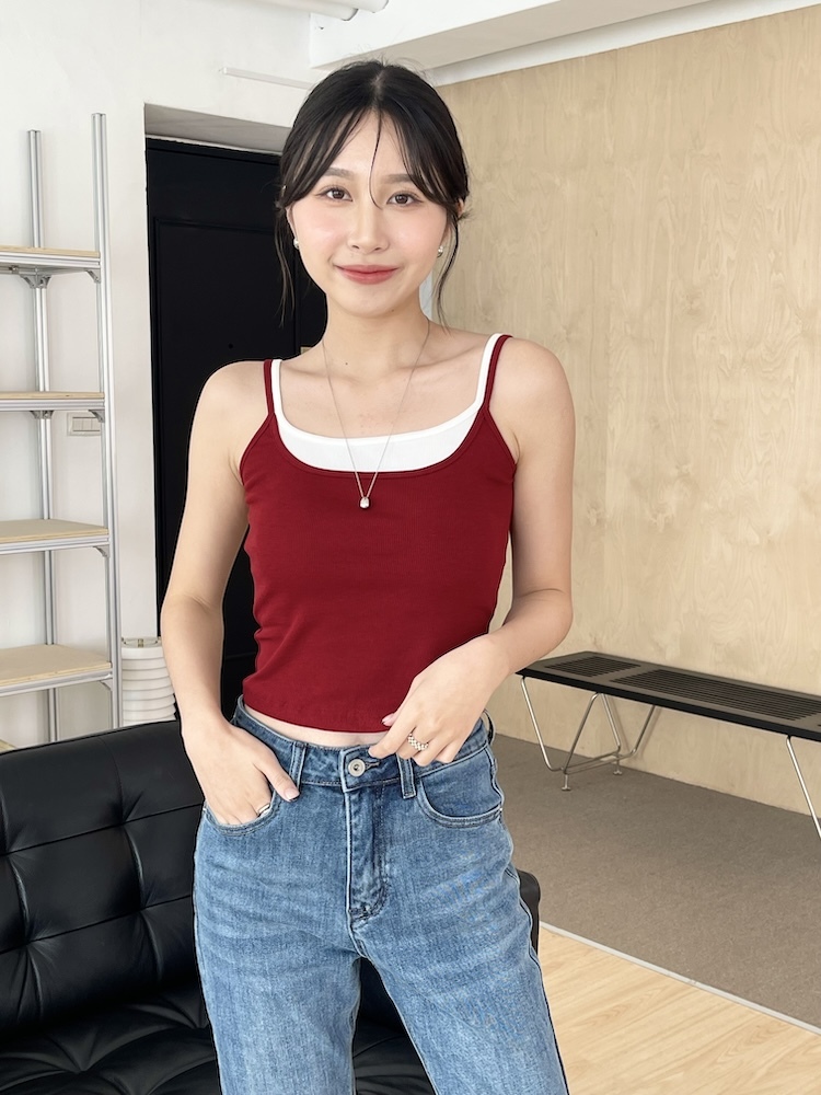 假兩件超包覆罩杯背心