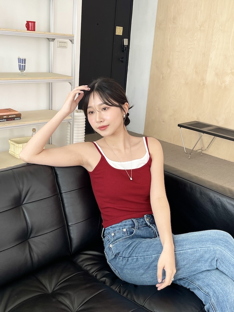 假兩件超包覆罩杯背心