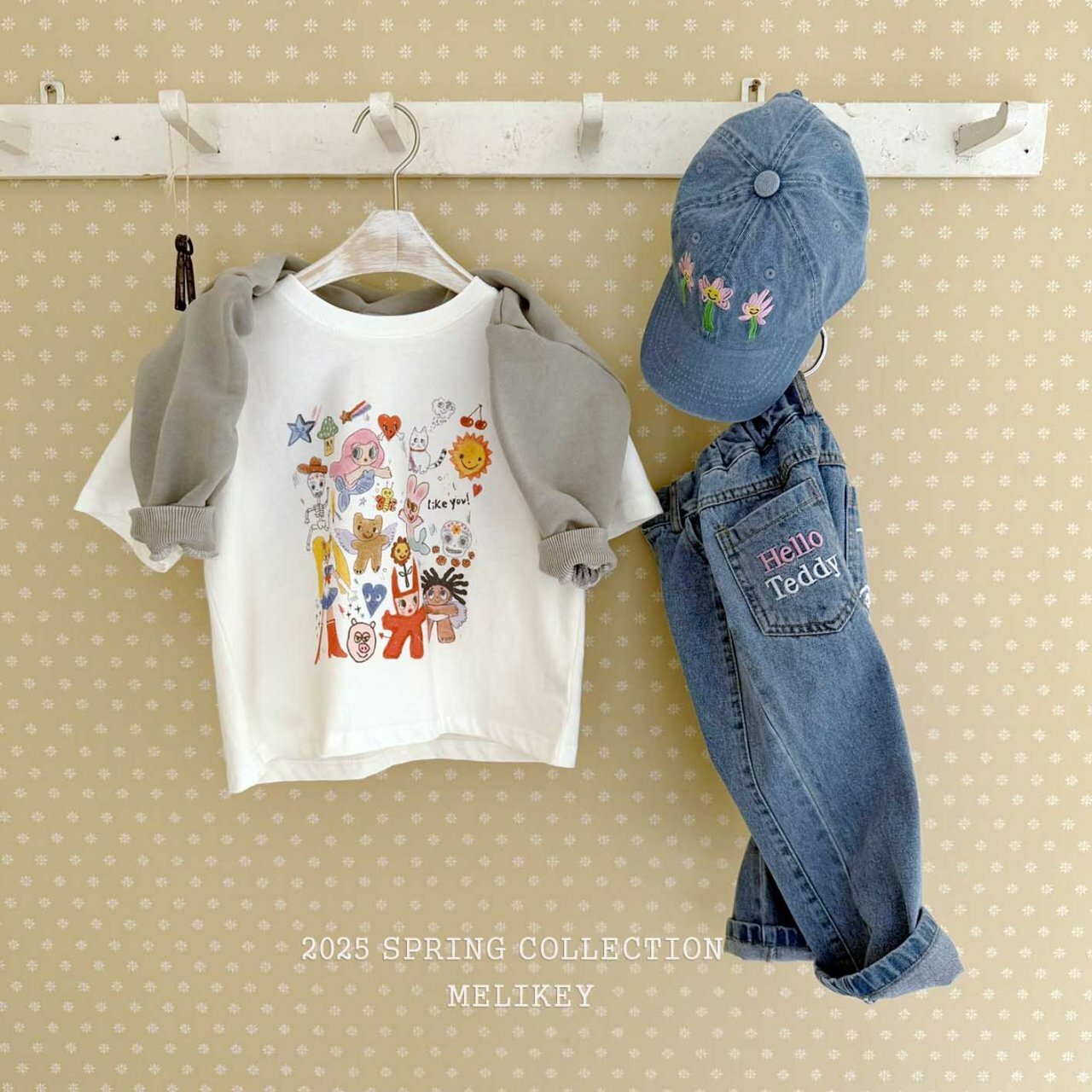 韓國 Melikey - 25夏 美少女塗鴉上衣