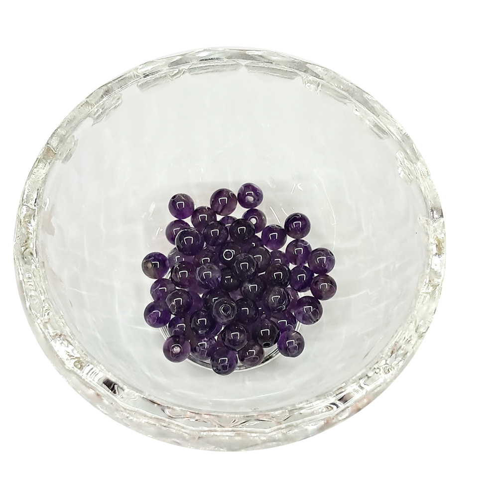 紫水晶圓珠4mm 3 個【十方】112008