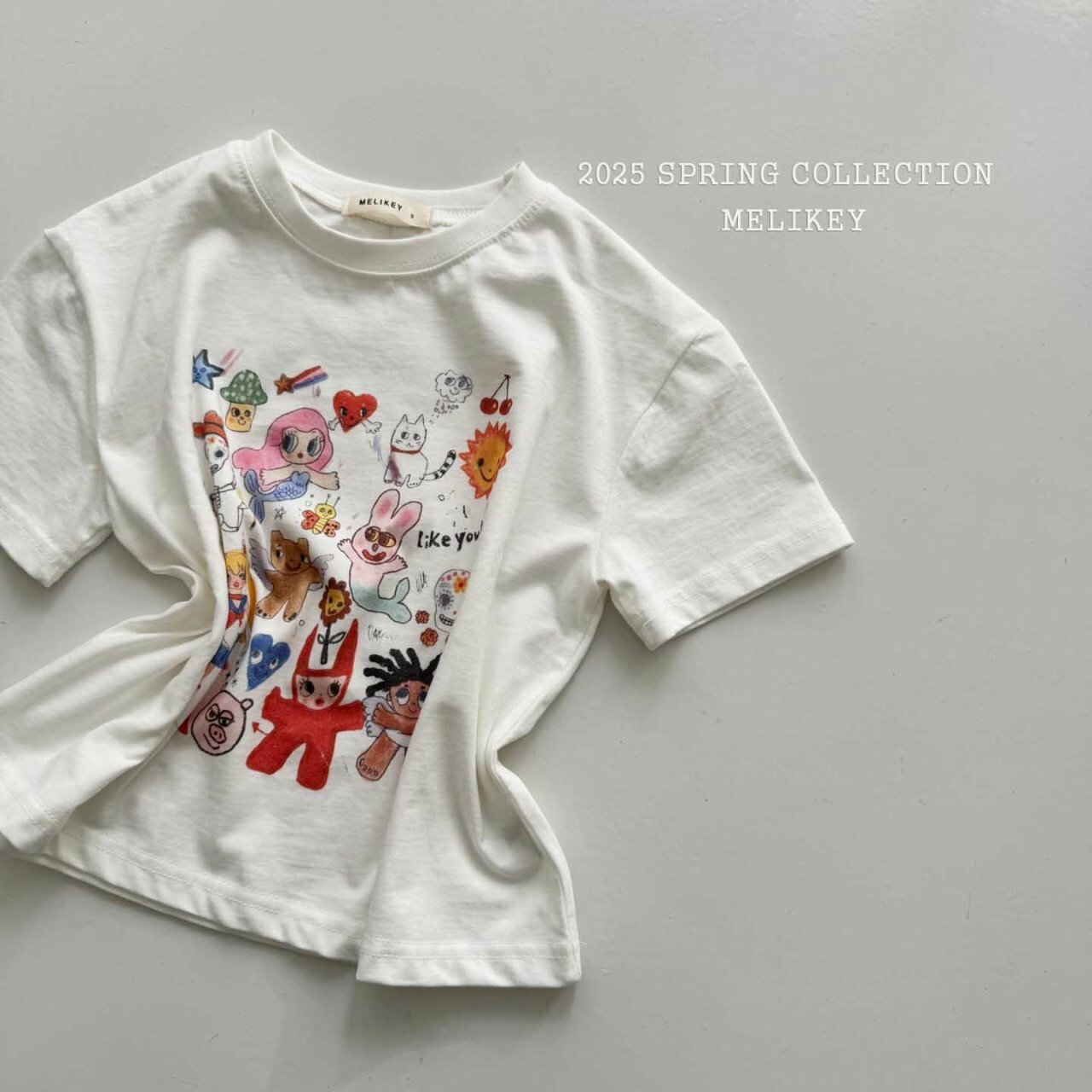 韓國 Melikey - 25夏 美少女塗鴉上衣