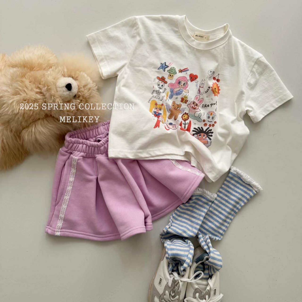 韓國 Melikey - 25夏 美少女塗鴉上衣