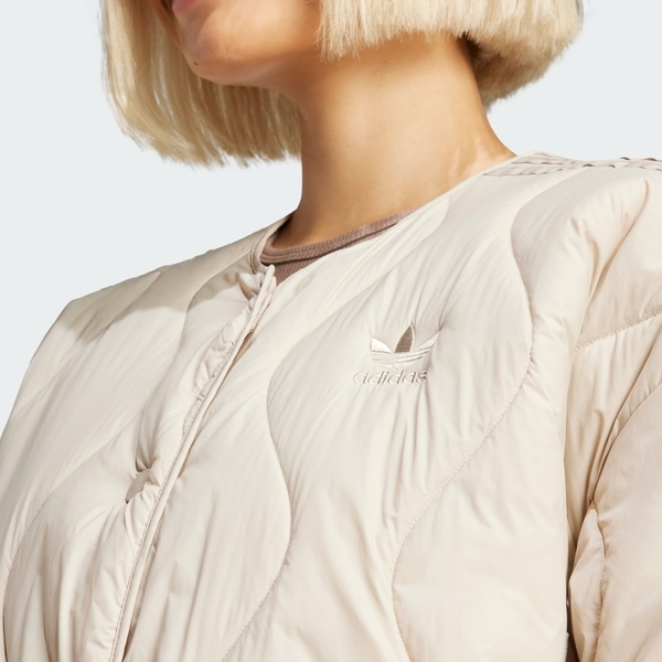 ADIDAS 外套 QUILTED LINER 米色 復古 絎縫外套 女 JJ4352