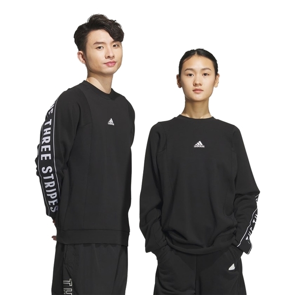 ADIDAS 大學T WORD FT CREW 黑色 LOGO 休閒 長袖 中性 JG8590