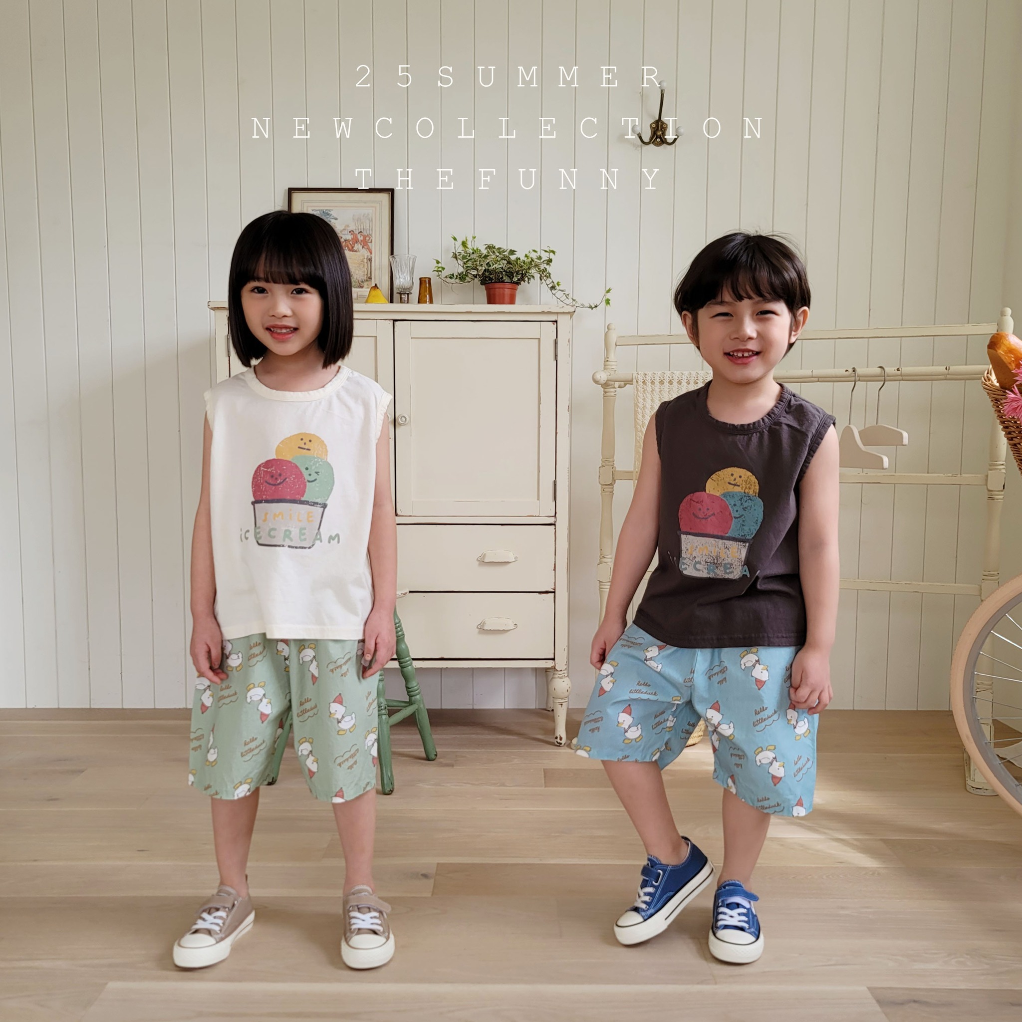 韓國 The Funny- 25夏 冰淇淋三兄弟背心（兩色）