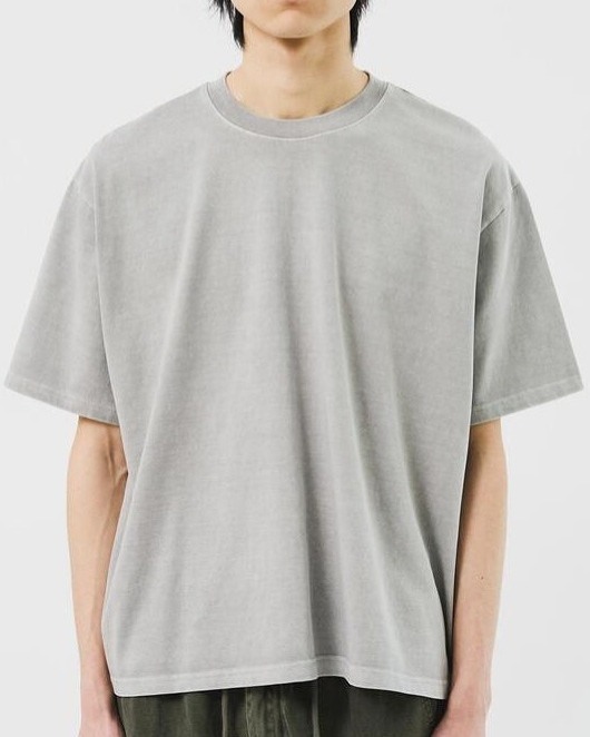 高密度15支純色水洗圓領T恤