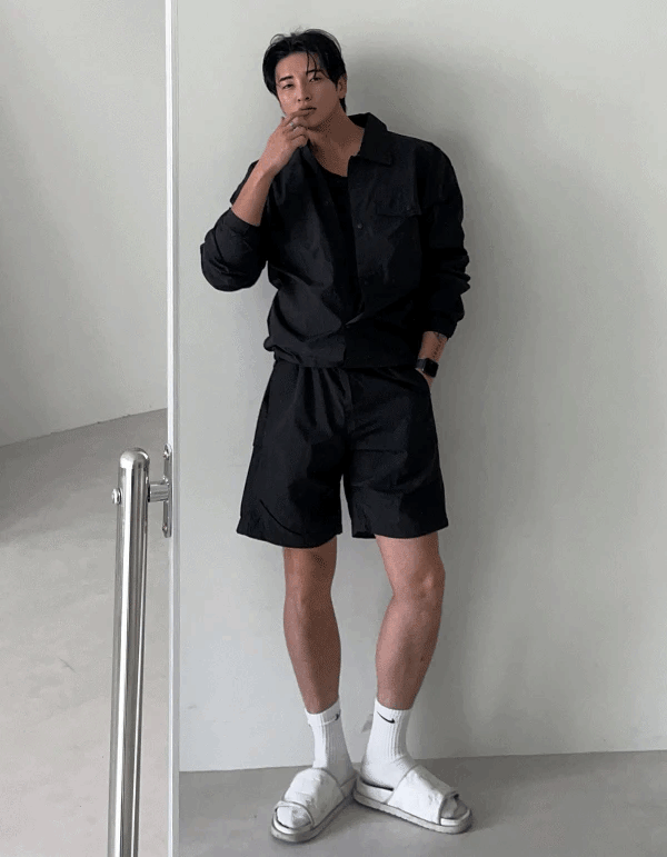 風衣尼龍襯衫 短褲套裝