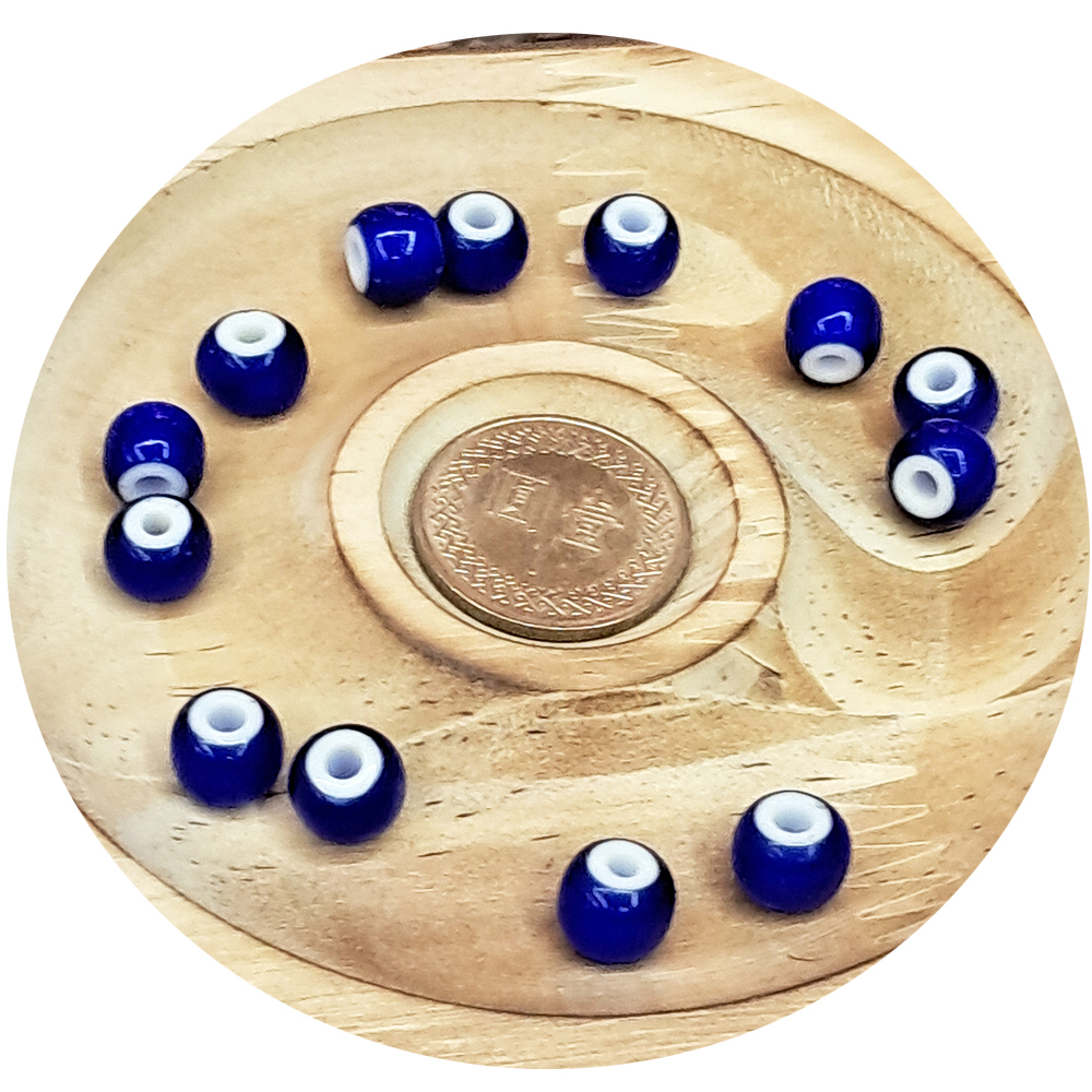 白底藍琉璃2個【十方】154608