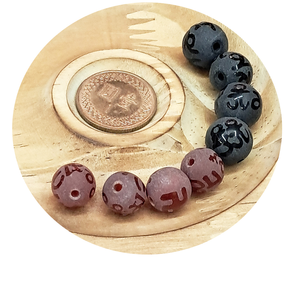 六字真言{黑玉髓}圓珠 配件1個【十方】154617