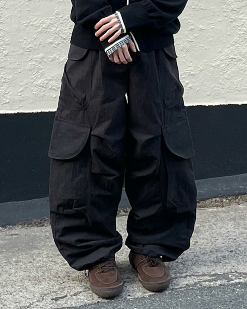 淨色可束腳工裝鬆身褲 COSTES-032P